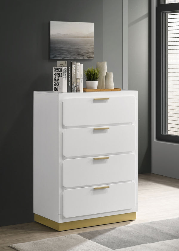 Coaster Caraway 4-Drawer Bedroom Chest White