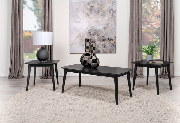 Coaster Radley 3-Piece Rectangular Coffee Table Set Black