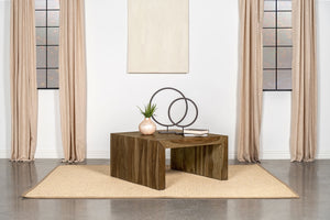 Coaster Odilia Square Solid Wood Coffee Table Auburn