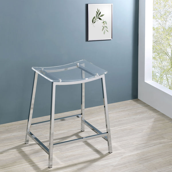 Coaster Jovani Acrylic Backless Counter Stool Chrome