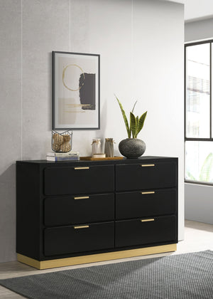 Coaster Caraway 6-Drawer Dresser Black