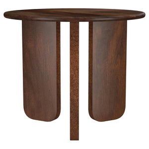 Coaster Dale Round Solid Mango Wood Side End Table Brown