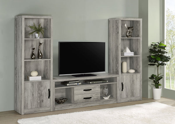 Coaster Burke 3-Piece 59 Inch TV Entertainment Center Grey Driftwood