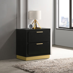 Coaster Caraway 2-Drawer Nightstand Black