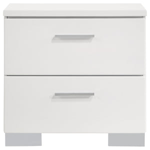 Coaster Felicity 4-Piece California King Bedroom Set with LED Lighting in White Gloss