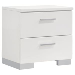 Coaster Felicity 5-Piece Full Bedroom Set with LED Lighting in White High Gloss