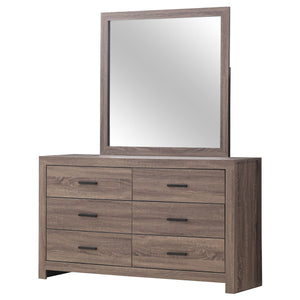 Coaster Brantford 6-Drawer Dresser with Mirror Barrel Oak