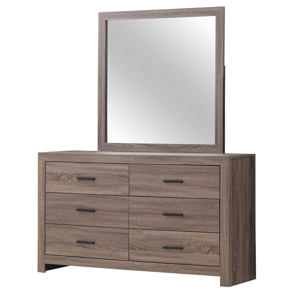Coaster Brantford 6-Drawer Dresser with Mirror Barrel Oak