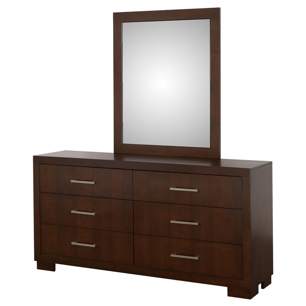 Coaster Jessica 6-Drawer Dresser with Mirror Cappuccino
