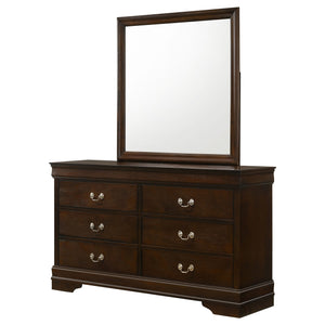 Coaster Louis Philippe 6-Drawer Dresser with Mirror Cappuccino