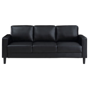 Coaster Ruth 3-Piece Upholstered Track Arm Sofa Set Black