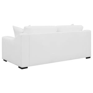 Coaster Ashlyn 2-Piece Upholstered Sloped Arm Sofa Set White