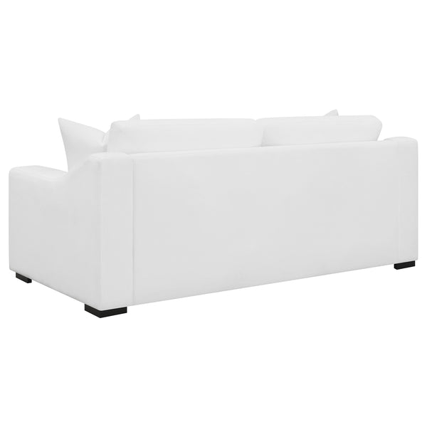 Coaster Ashlyn 2-Piece Upholstered Sloped Arm Sofa Set White