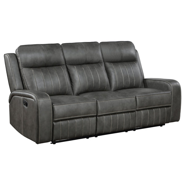 Coaster Raelynn 2-Piece Upholstered Reclining Sofa Set Grey
