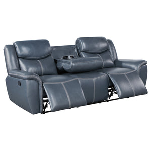Coaster Sloane 2-Piece Upholstered Reclining Sofa Set Blue