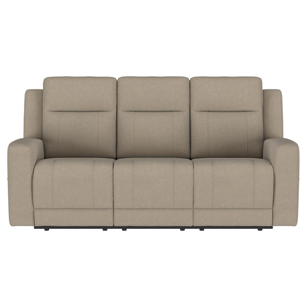 Coaster Brentwood 3-Piece Upholstered Reclining Sofa Set Taupe