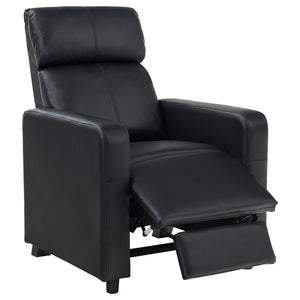 Coaster Toohey 4-Piece Upholstered Tufted Recliner Living Room Set Black