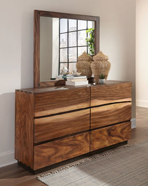 Coaster Winslow 6-Drawer Dresser with Mirror Smokey Walnut
