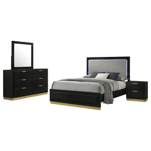 Coaster Caraway 4-Piece California King Bedroom Set Black
