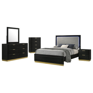 Coaster Caraway 5-Piece California King Bedroom Set Black