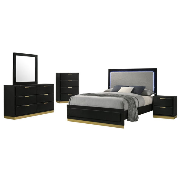 Coaster Caraway 5-Piece California King Bedroom Set Black