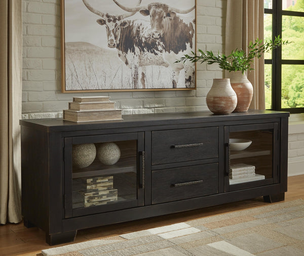 Galliden 80-Inch 2-Door 2-Drawer XL TV Stand Black
