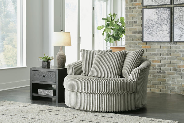 Lindyn Oversized Swivel Accent Chair Fog