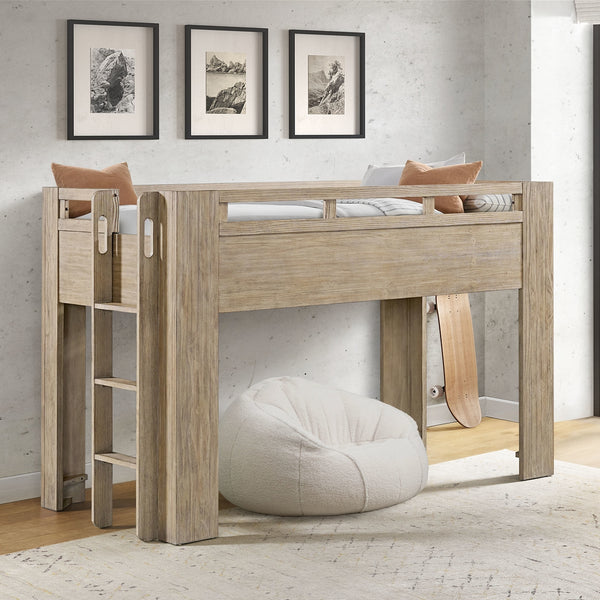 westwood baby bello twin low loft bed in sandstone