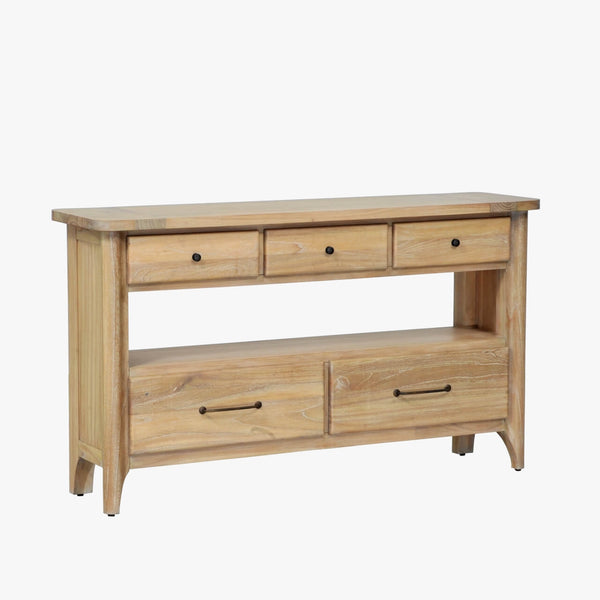 napa furniture aria 5-drawer console buffet in natural sand