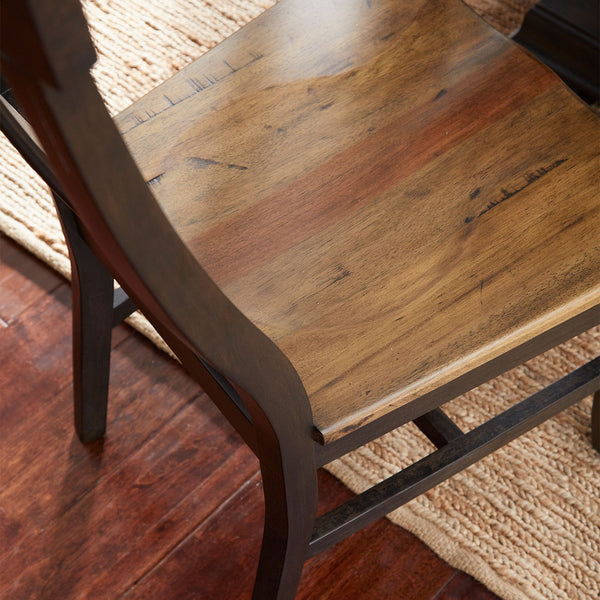 napa furniture grand louie dining chair in rustic brown/distressed black