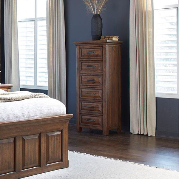 napa furniture hillcrest 6-drawer lingerie chest in rich brown