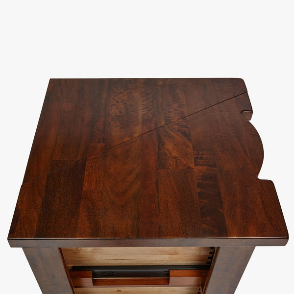 napa furniture whistler retreat 3-drawer small nightstand in warm cherry