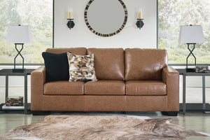Bolsena Leather Stationary Sofa Caramel