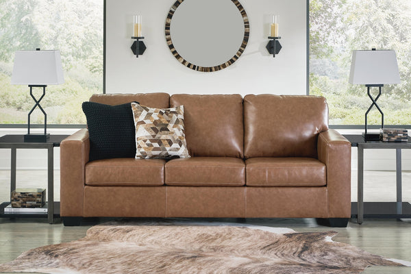 Bolsena Leather Stationary Sofa Caramel