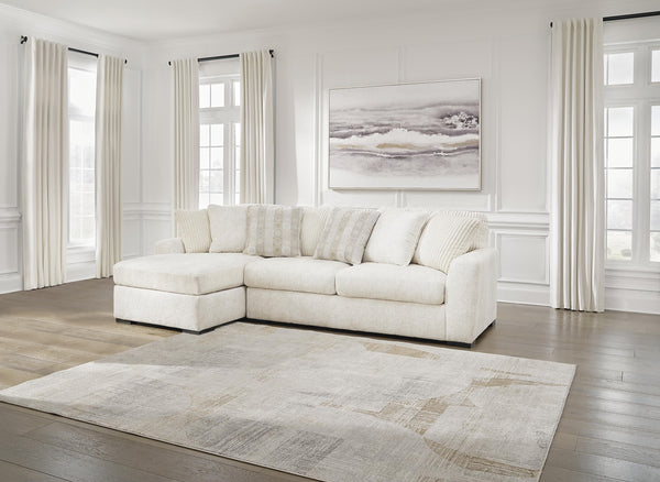Chessington 2-Piece Fabric Sectional with Chaise Ivory