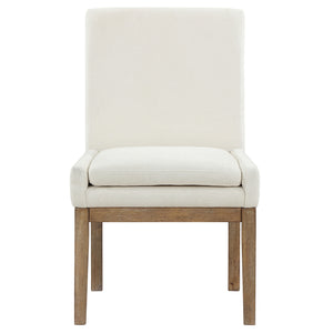 Steve Silver Aubrey Eggshell Fabric Dining Side Chair In Driftwood