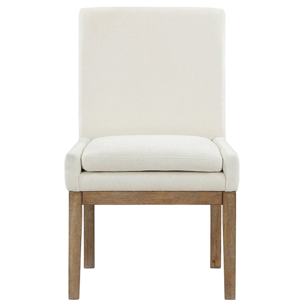 Steve Silver Aubrey Eggshell Fabric Dining Side Chair In Driftwood