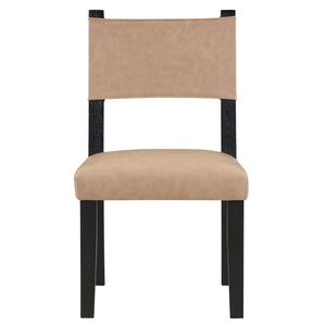 Steve Silver Aubrey Camel Faux-Leather Dining Side Chair In Black