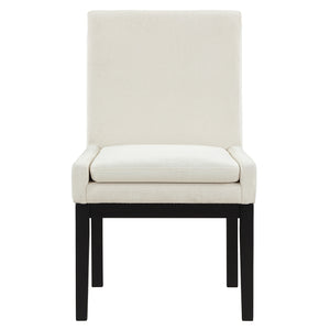 Steve Silver Aubrey Eggshell Fabric Dining Side Chair In Black