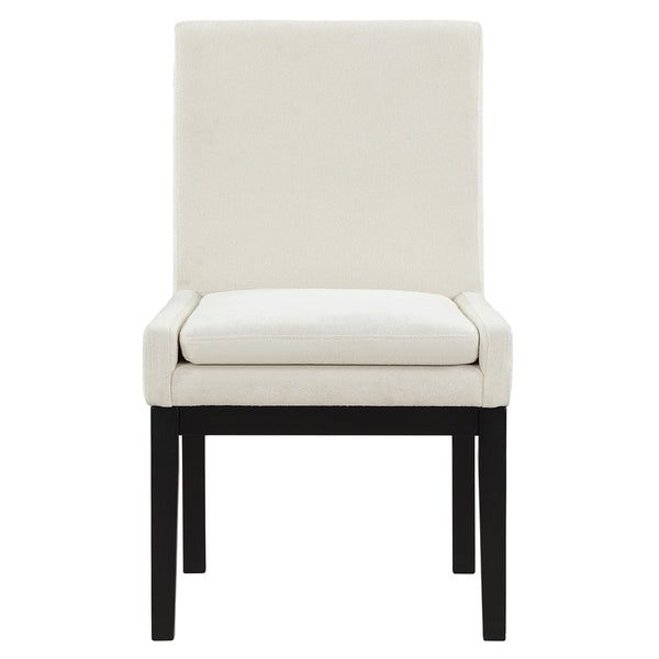Steve Silver Aubrey Eggshell Fabric Dining Side Chair In Black