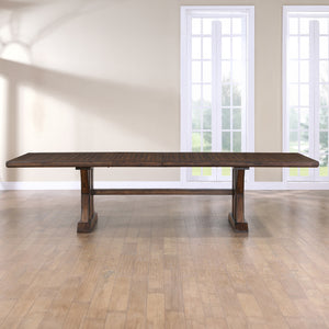 Steve Silver Auburn 86-126-Inch Rustic Dining Table With 2-20-Inch Table Leaves In Dark Tobacco