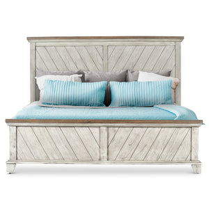 Steve Silver Bear Creek King Bed In White & Honey Smoke