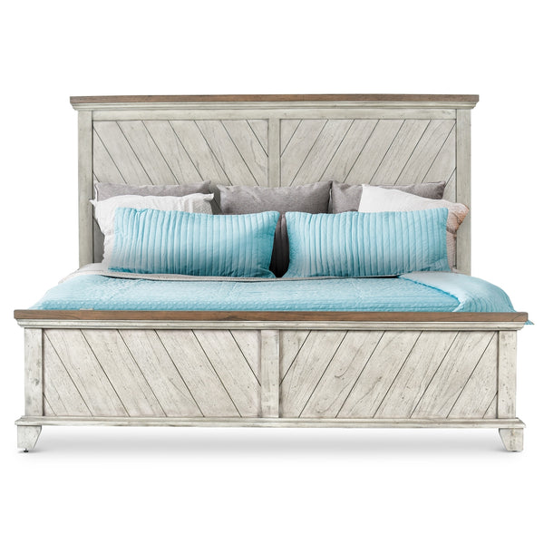 Steve Silver Bear Creek King Bed In White & Honey Smoke