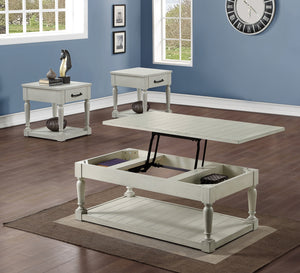 Steve Silver Hemingway Lift-Top Coffee & 2 End Tables Set In Alabaster Finish