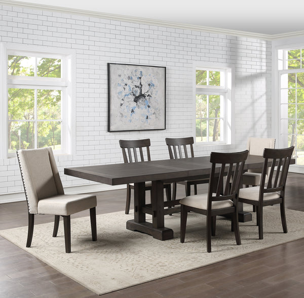 Steve Silver Napa Dining Table, 2 Captains Chairs & 4 Side Chairs Set In Dusky Cedar