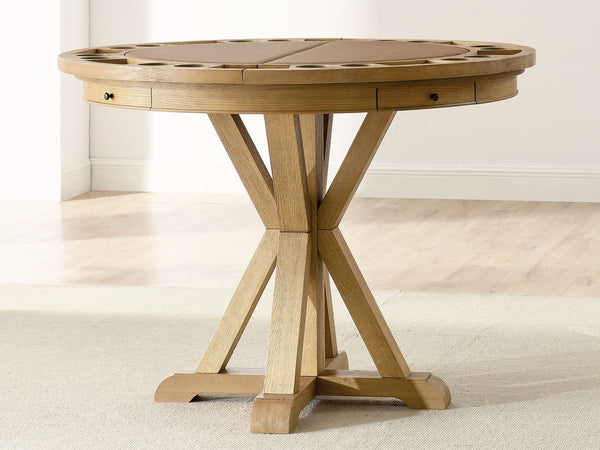 Steve Silver Rylie Counter-Height Table With Game Top, Natural Finish