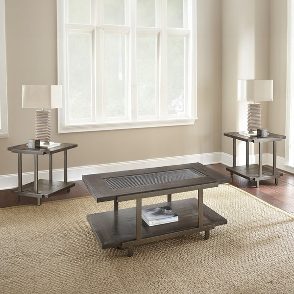 Steve Silver Terrell Smokey Brown 3-Piece Cocktail Table & 2 End Tables Set
