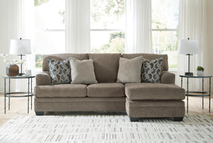 Stonemeade Fabric Stationary Sofa Chaise Nutmeg