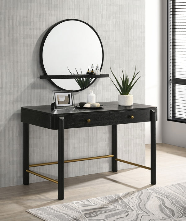 Coaster Arini 2-Piece Makeup Vanity Table & Mirror Set Black