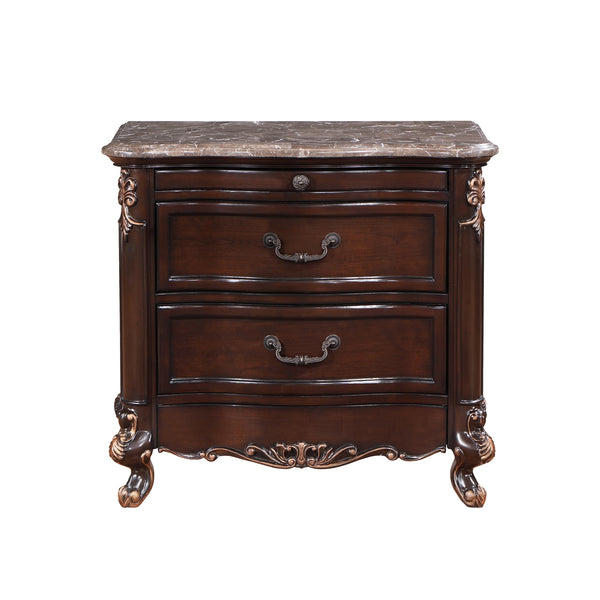 New Classic Constantine Nightstand with Marble Top in Cherry